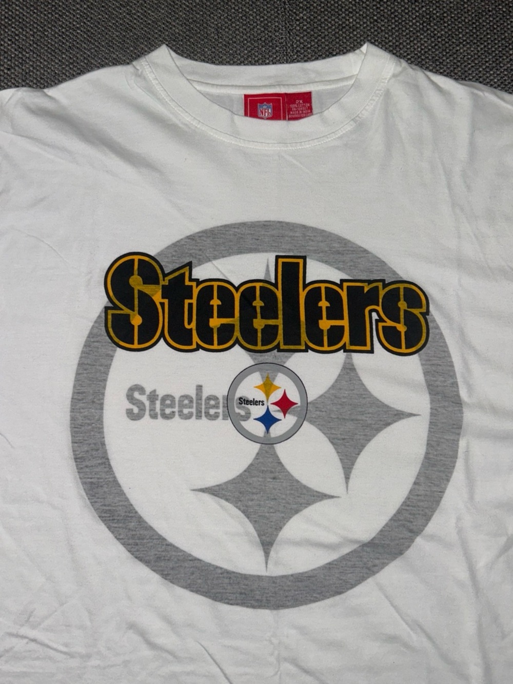 Y2K NFL Pittsburgh Steelers White Graphic Tee